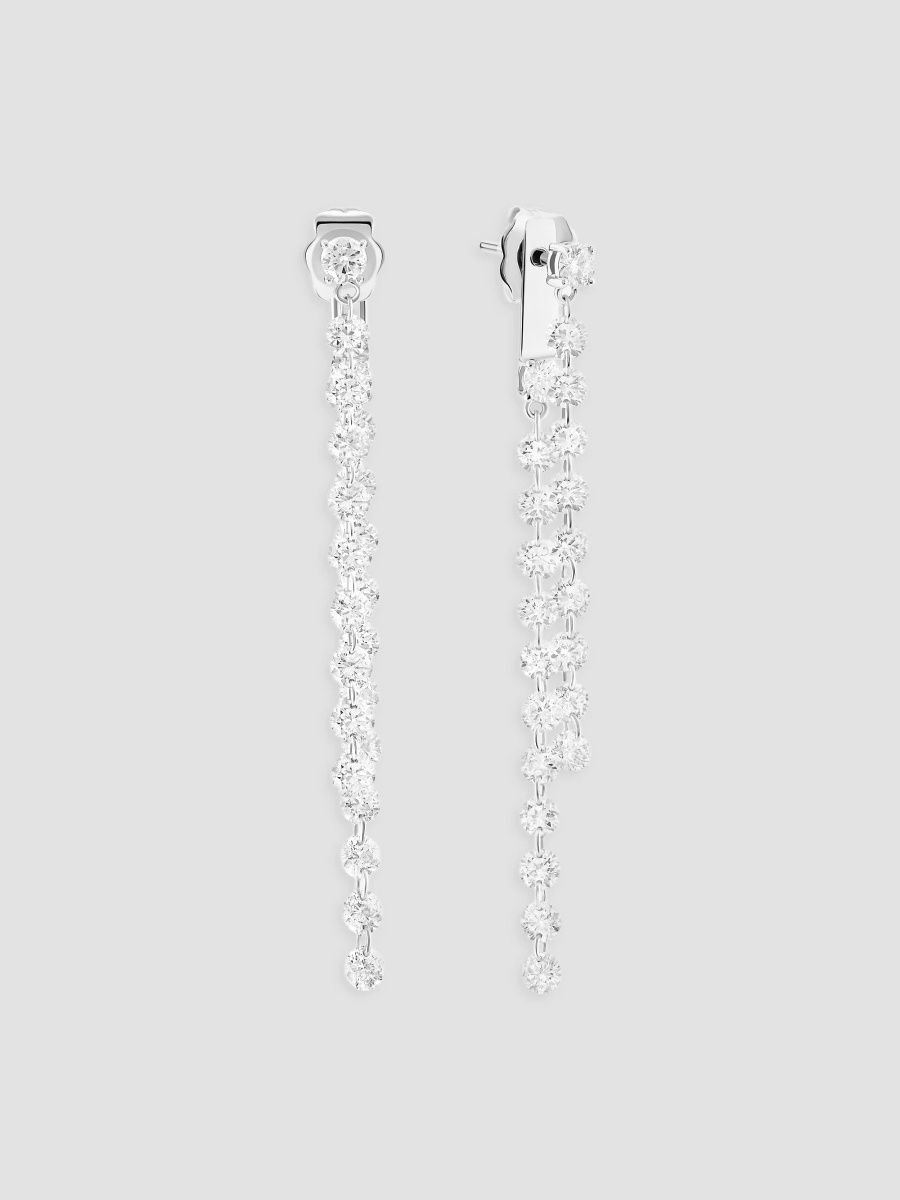 Lana Women's Floating Diamond 14K White Gold & 3.06 TCW Tennis Drop Earrings - White Gold
