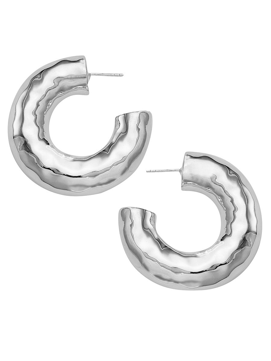 Women's Classico Sterling Silver Medium Hoop Earrings