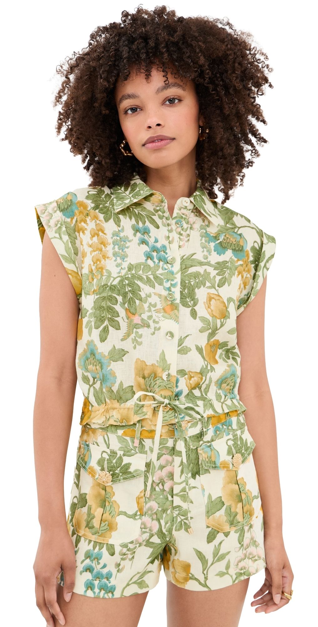 Cara Cara Octavia Top Flora Meadow Ivory XL