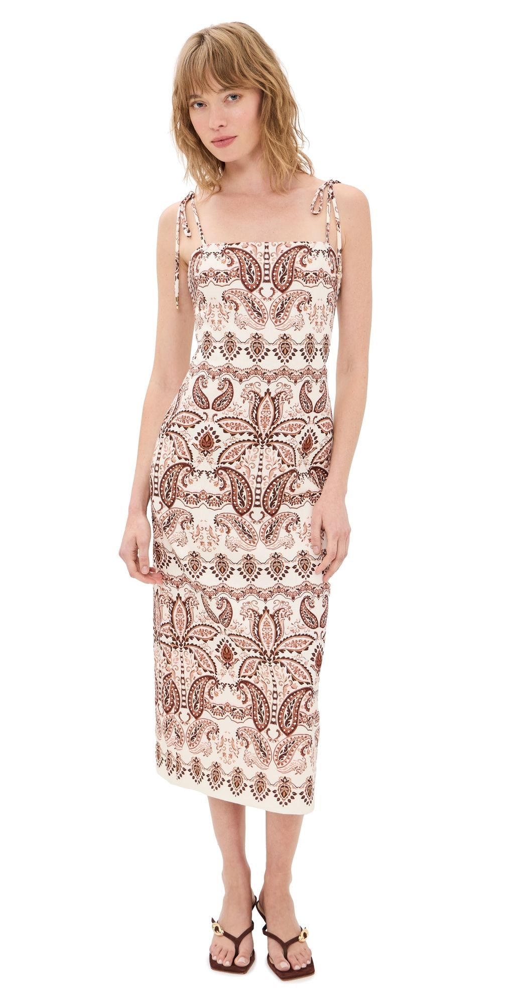 Cara Cara Chelsea Dress Palm Paisley Ivory 2