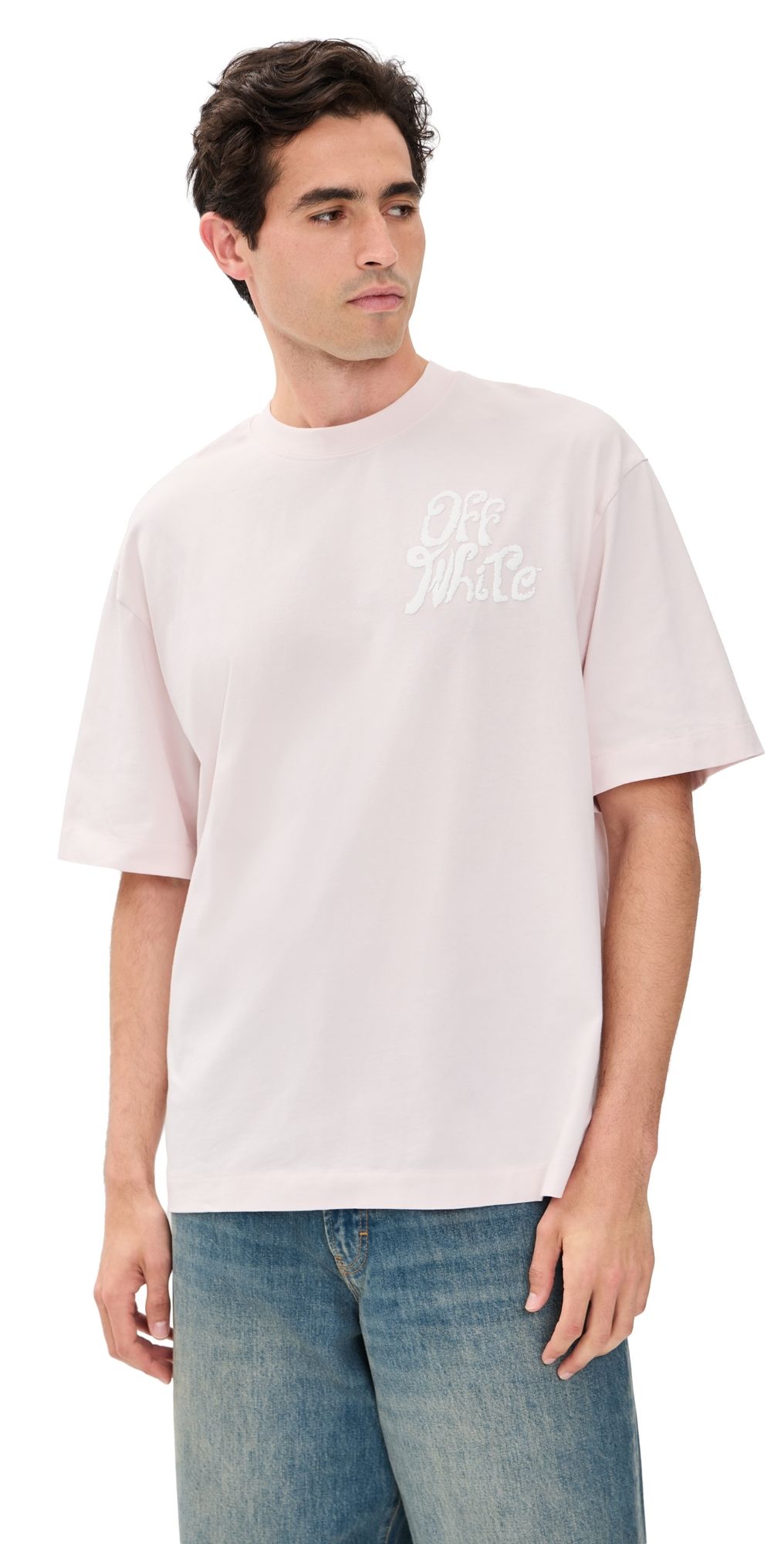 Off-White Grass Ink Logo Skate Tee Mauve Morn XL
