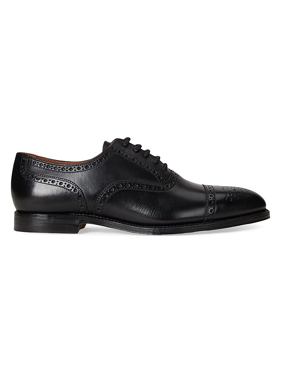 Men's Maestra Perforated Leather Oxfords - Black - Size 9