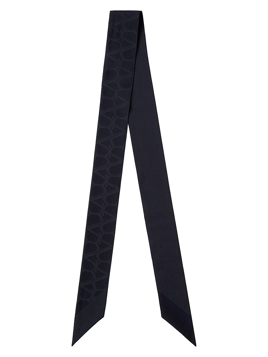 Women's Toile Iconographe Silk Bandeau Scarf - Navy