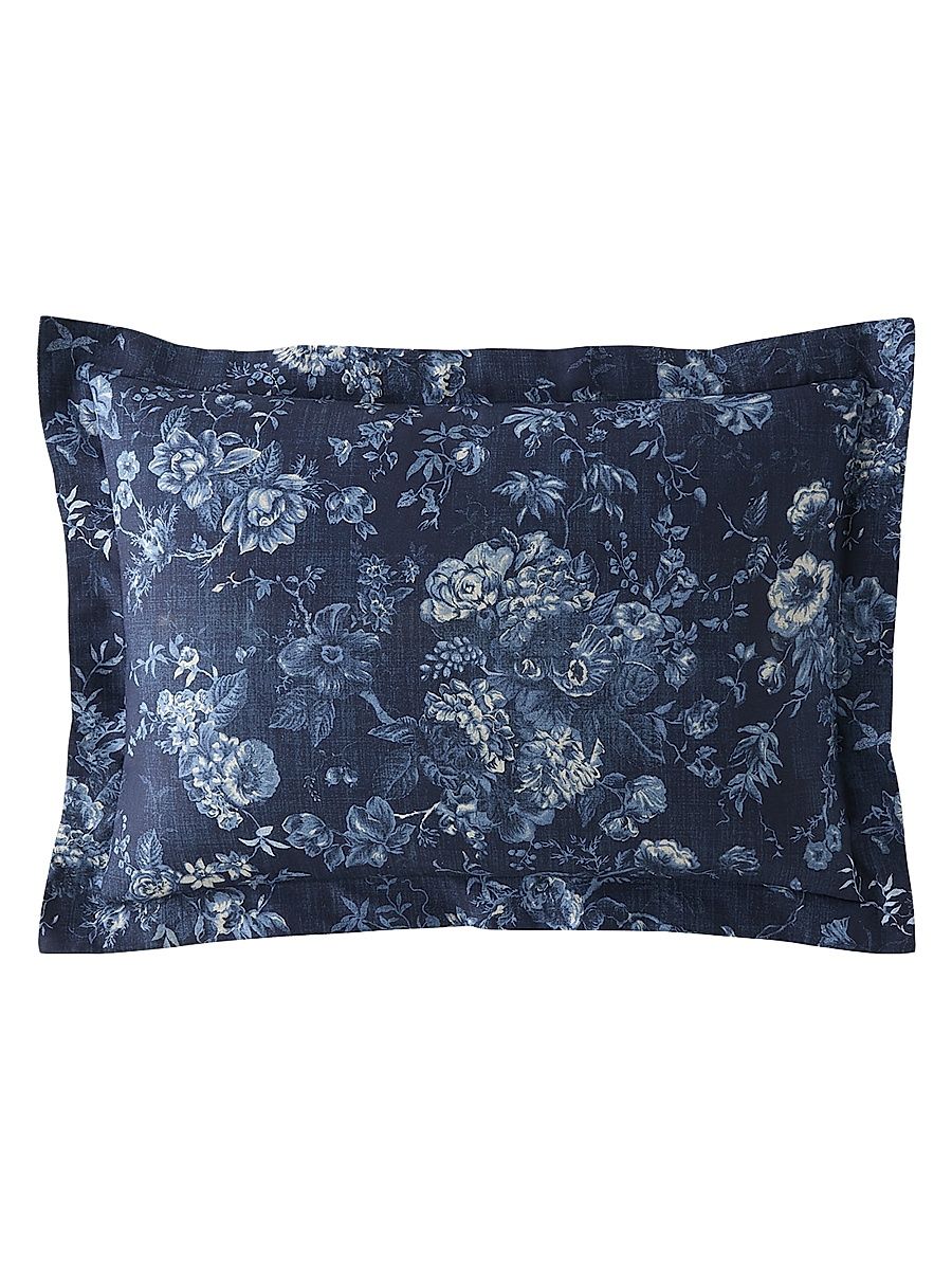 Kathryn Reversible Cotton King Sham - Indigo - Size King