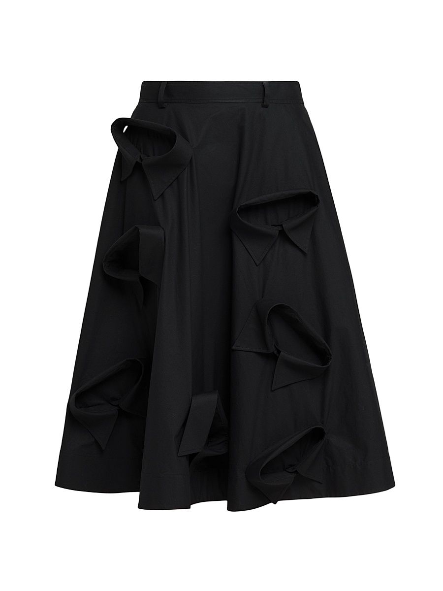 Women's Collared Midi-Skirt - Black - Size 8