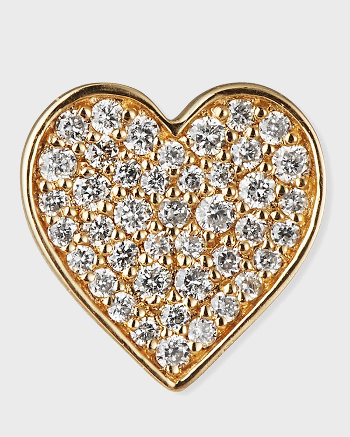 Anniversary Diamond Single Heart Stud Earring