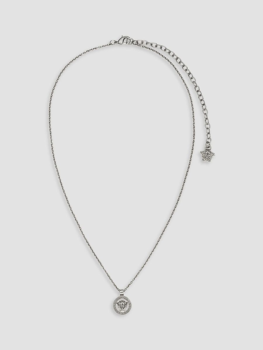 Versace Women's Goldtone Or Silvertone Medusa Pendant Necklace - Palladium Crystal