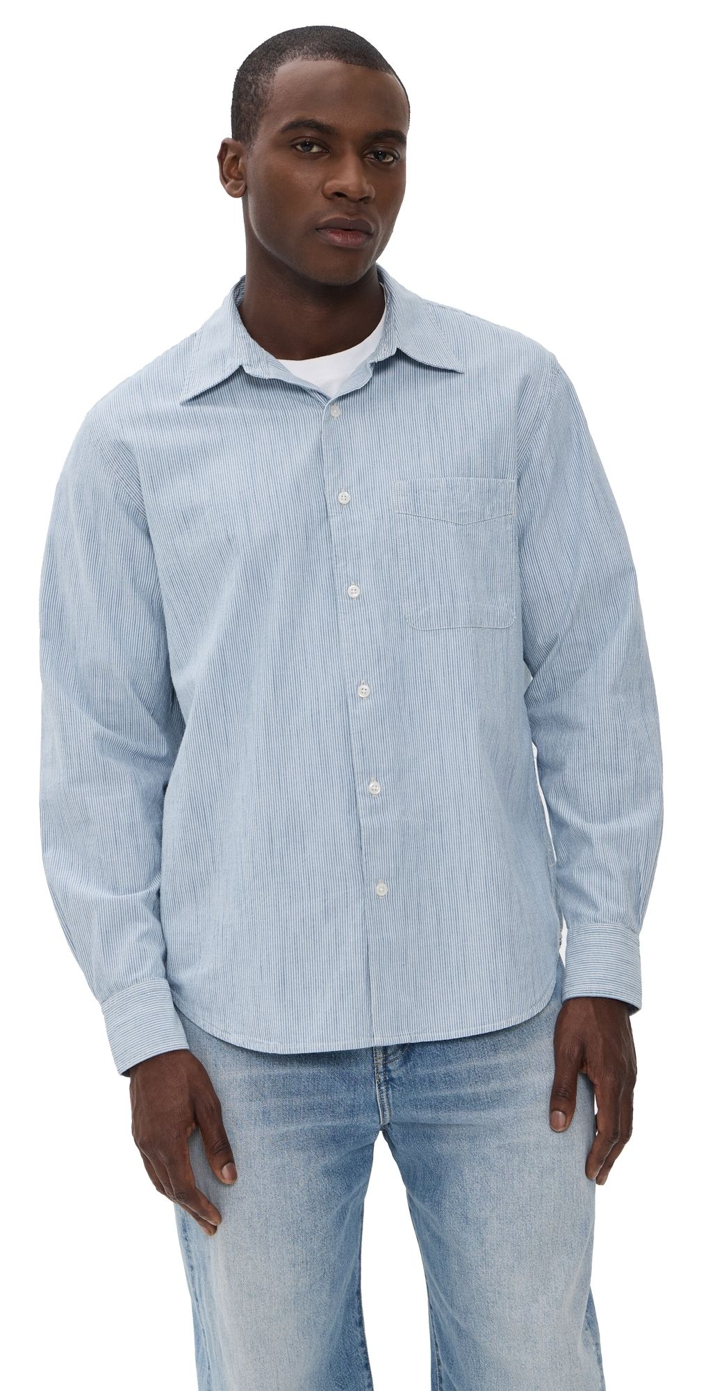 Madewell The Allday Button Down Shirt Monaca Stripe XXL