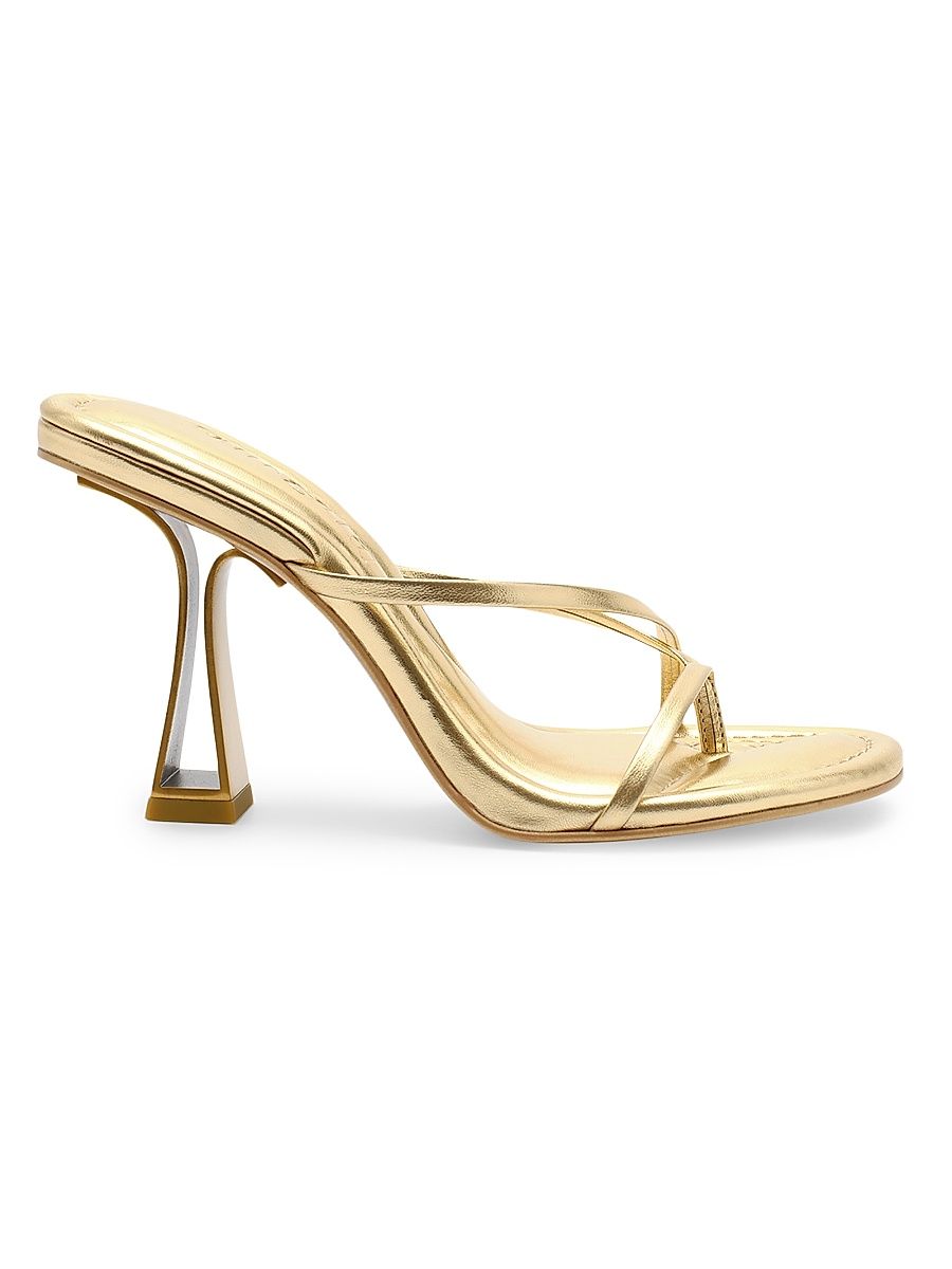 Women's Soriah 90MM Leather Sandals - Brass - Size 9