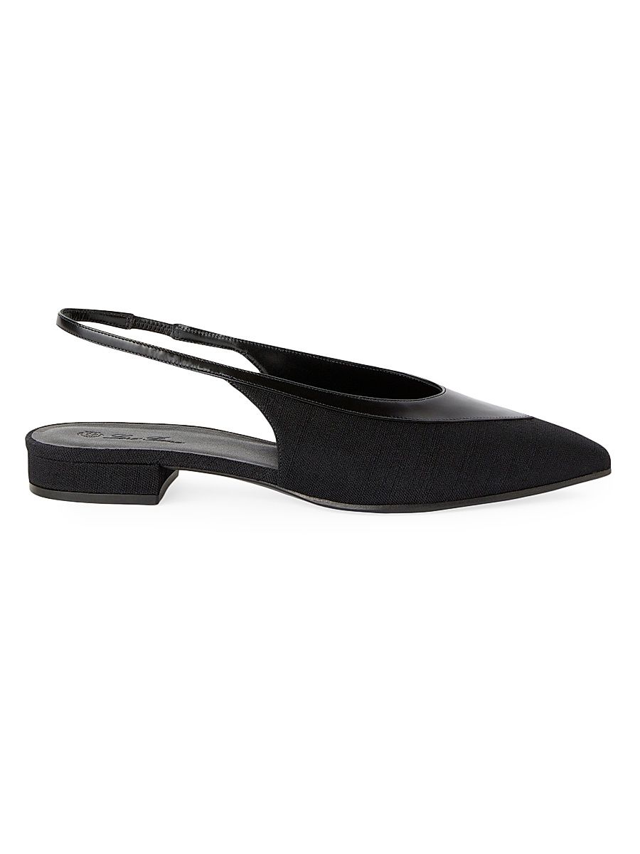 Women's Rebecca Wool & Leather Flats - Black - Size 10.5
