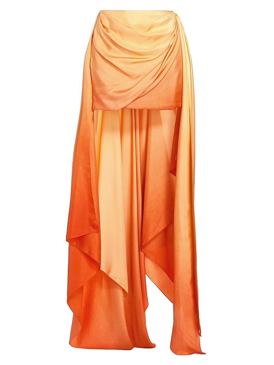 Women's Tranquillity Gradient Silk Scarf Maxi skirt - Red Fields - Size 6