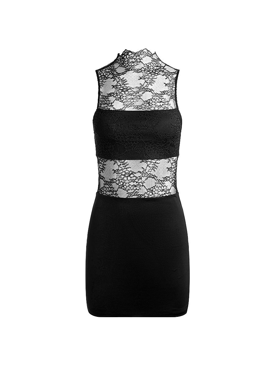 Women's Nichol Lace-Insert Minidress - Black - Size 8
