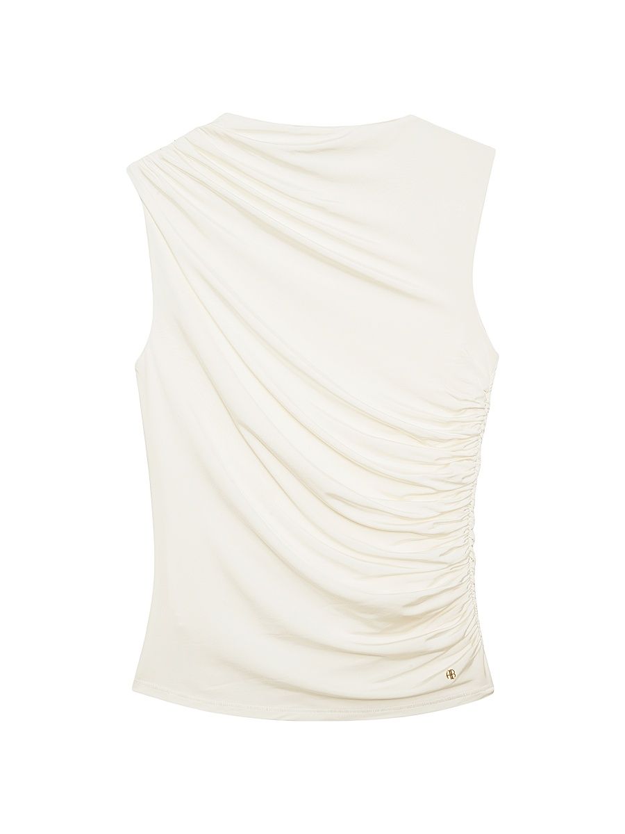 Women's Lucia Ruched Sleeveless Top - Ivory - Size XS