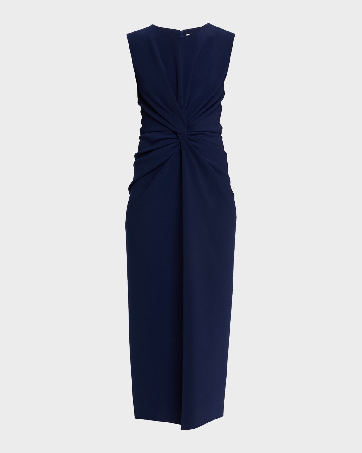 Sleeveless Twist-Front Bodycon Midi Dress