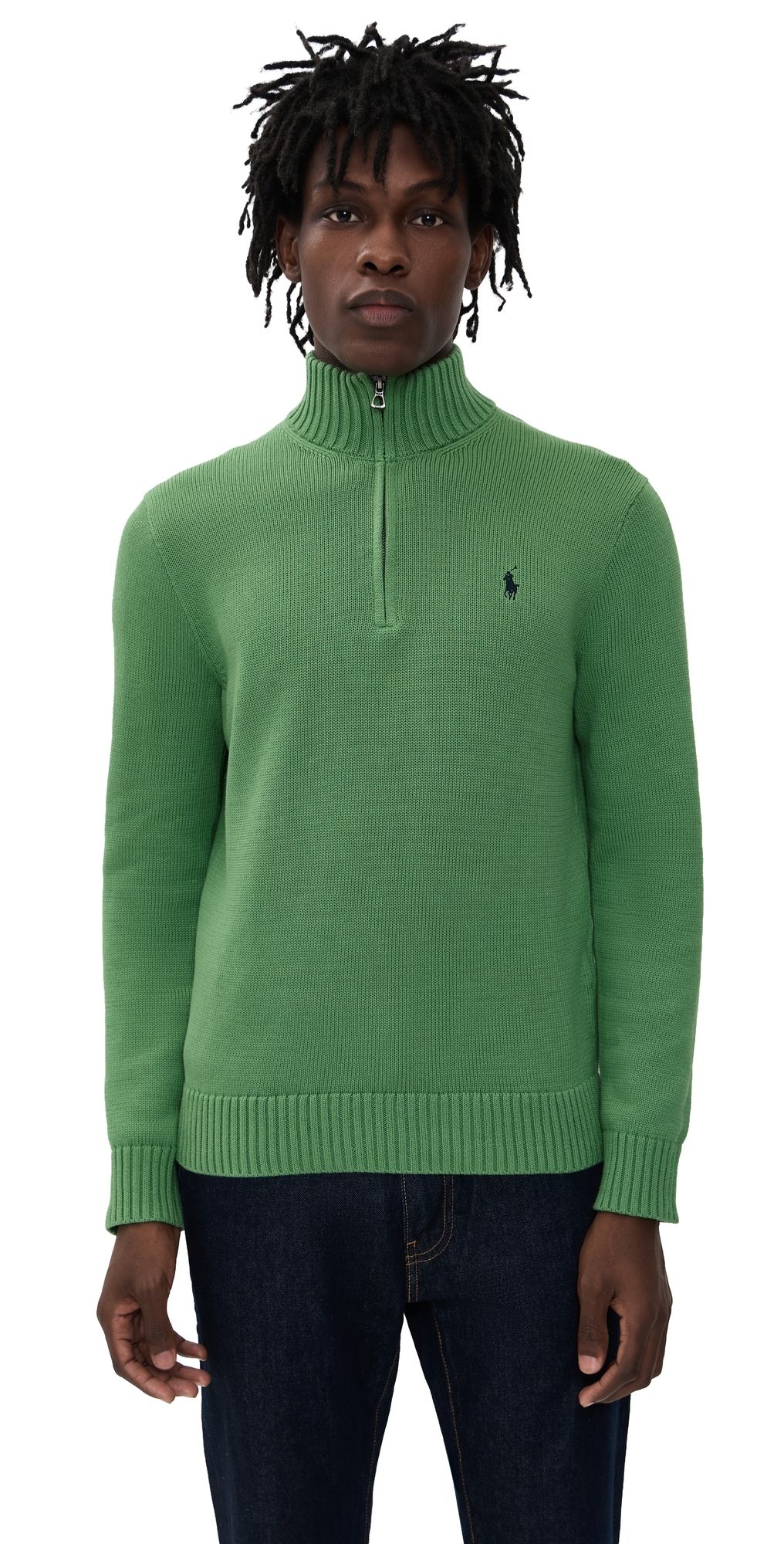 Polo Ralph Lauren Cotton Half Zip Sweater Outback Green XS