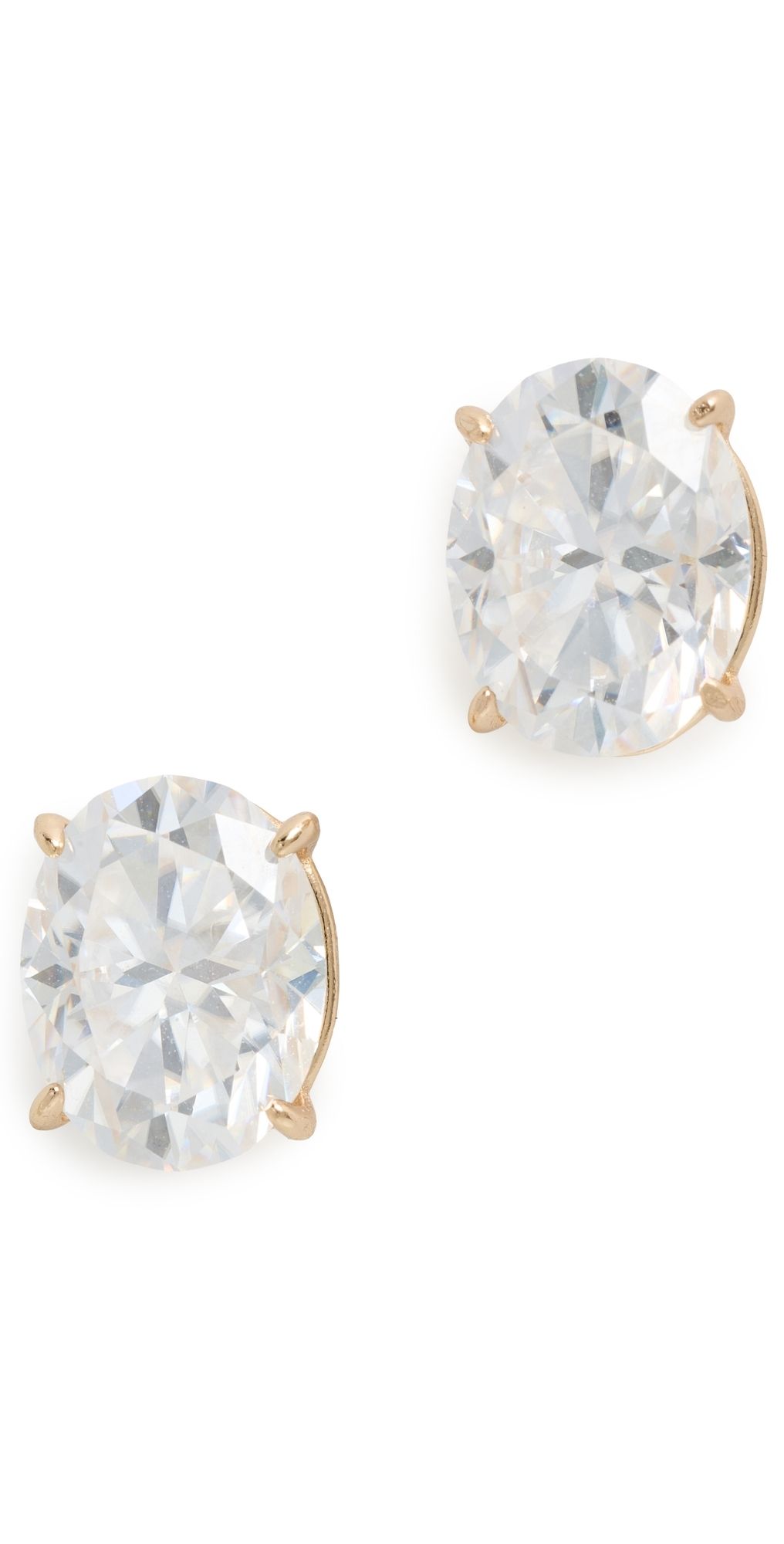 TTR Oval Lab Grown Studs Yellow Gold One Size