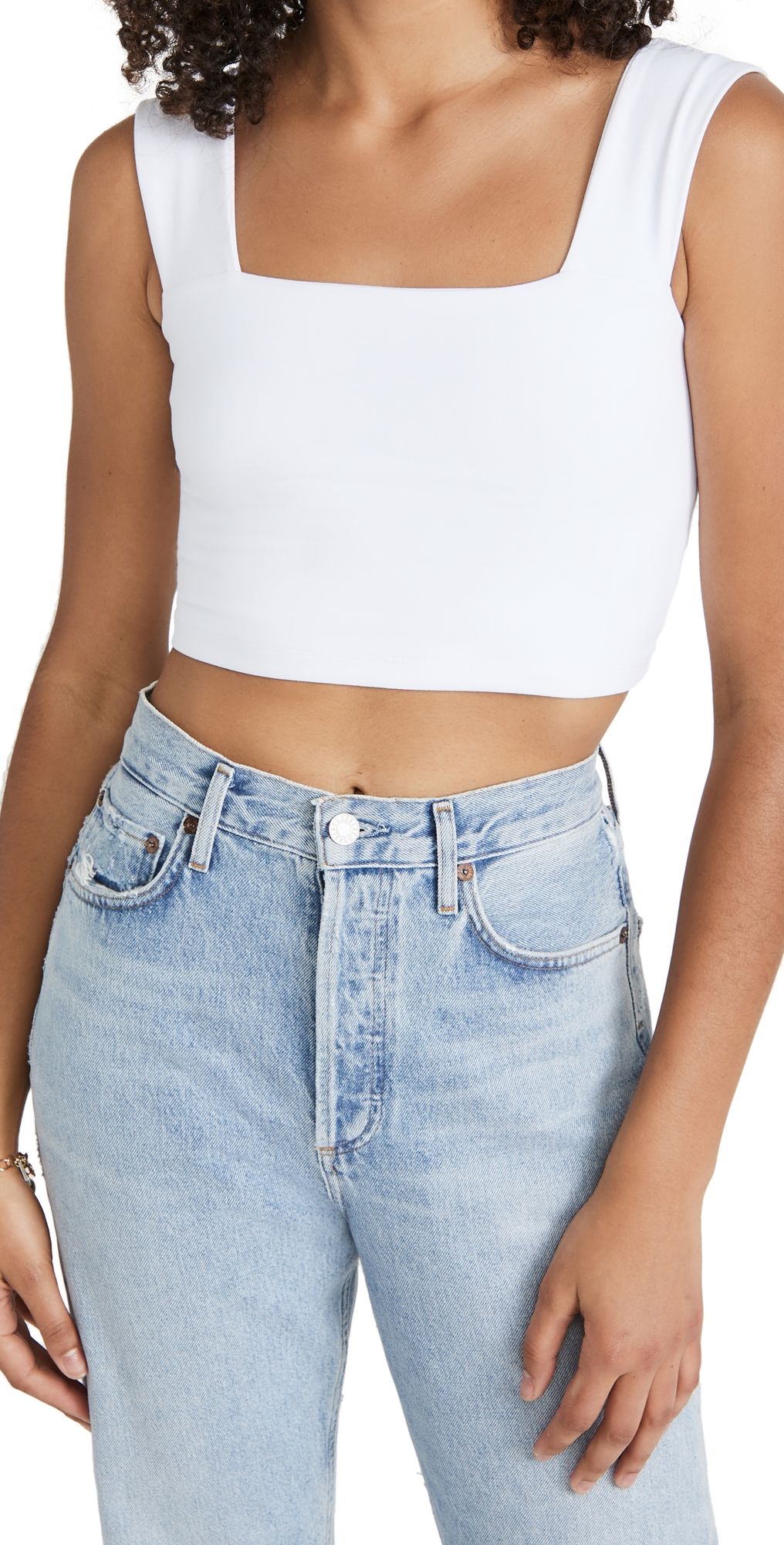 Susana Monaco Wide Strap Crop Top Black L