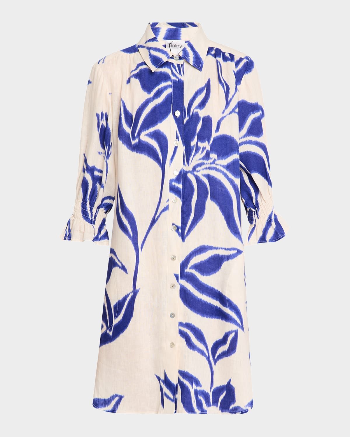 Miller Floral-Print Linen Shirtdress