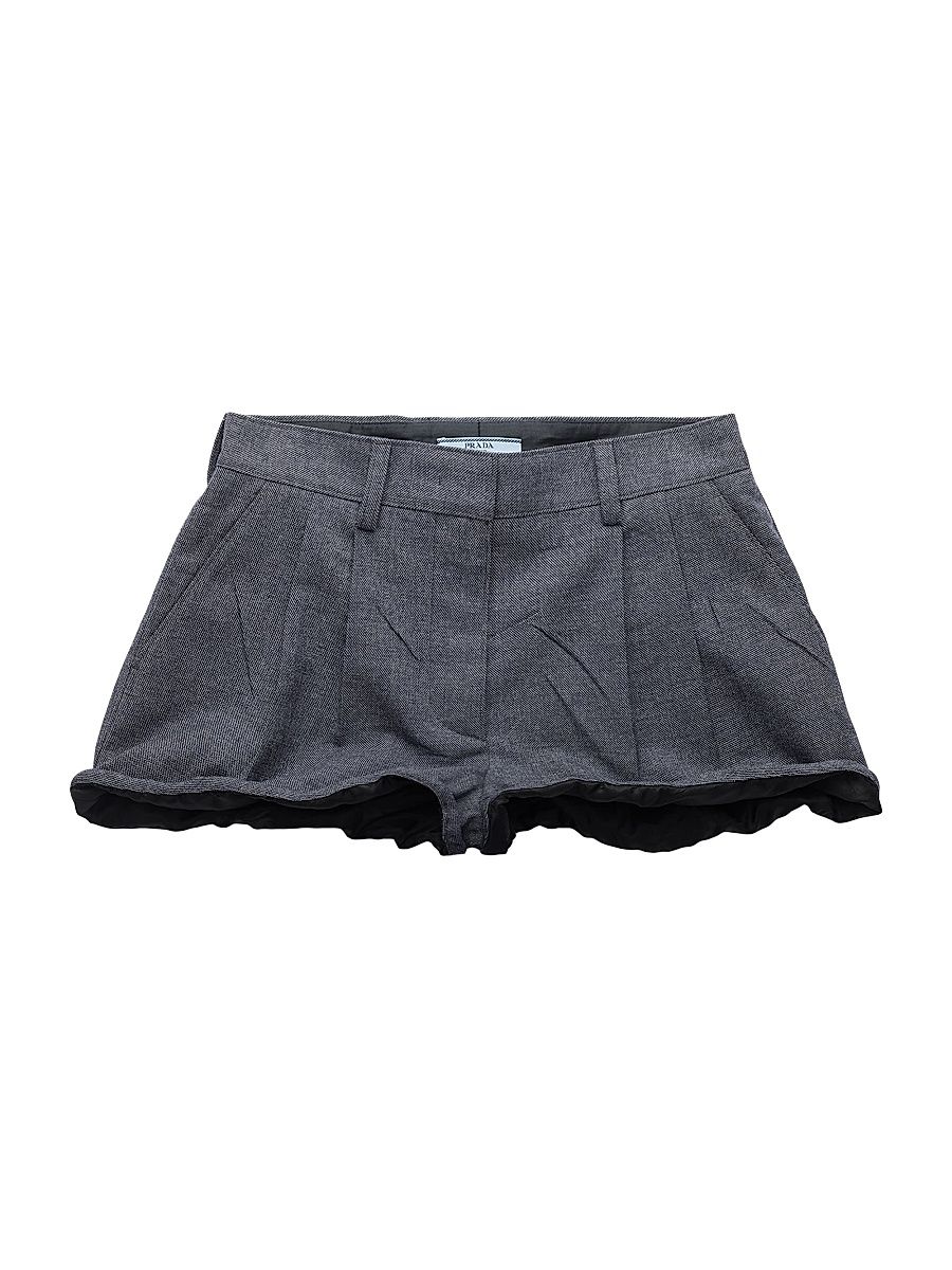 Women's Grisaille and Antiqued Satin Shorts - Grey - Size 6