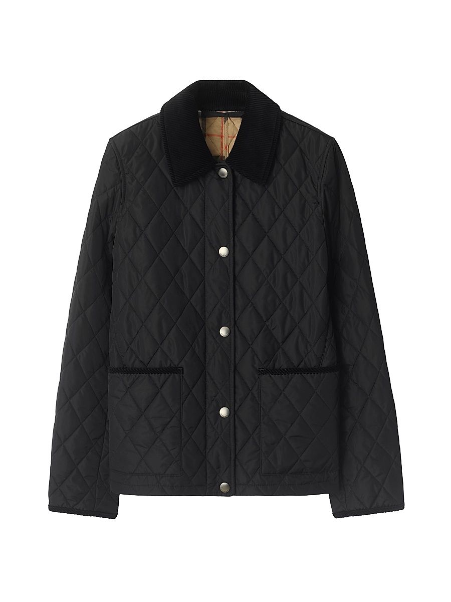 Women's Dorset Diamond Quilted Jacket - Black Sand Ip Check - Size XXS