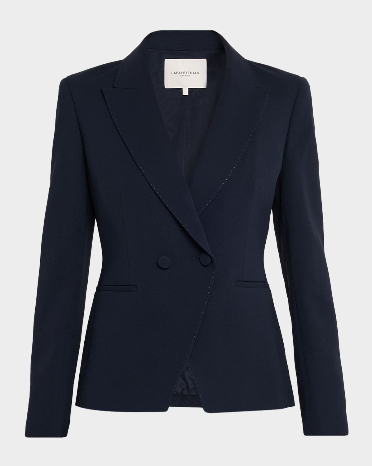 x The Morning Show Double-Breasted Pick Stitch Blazer