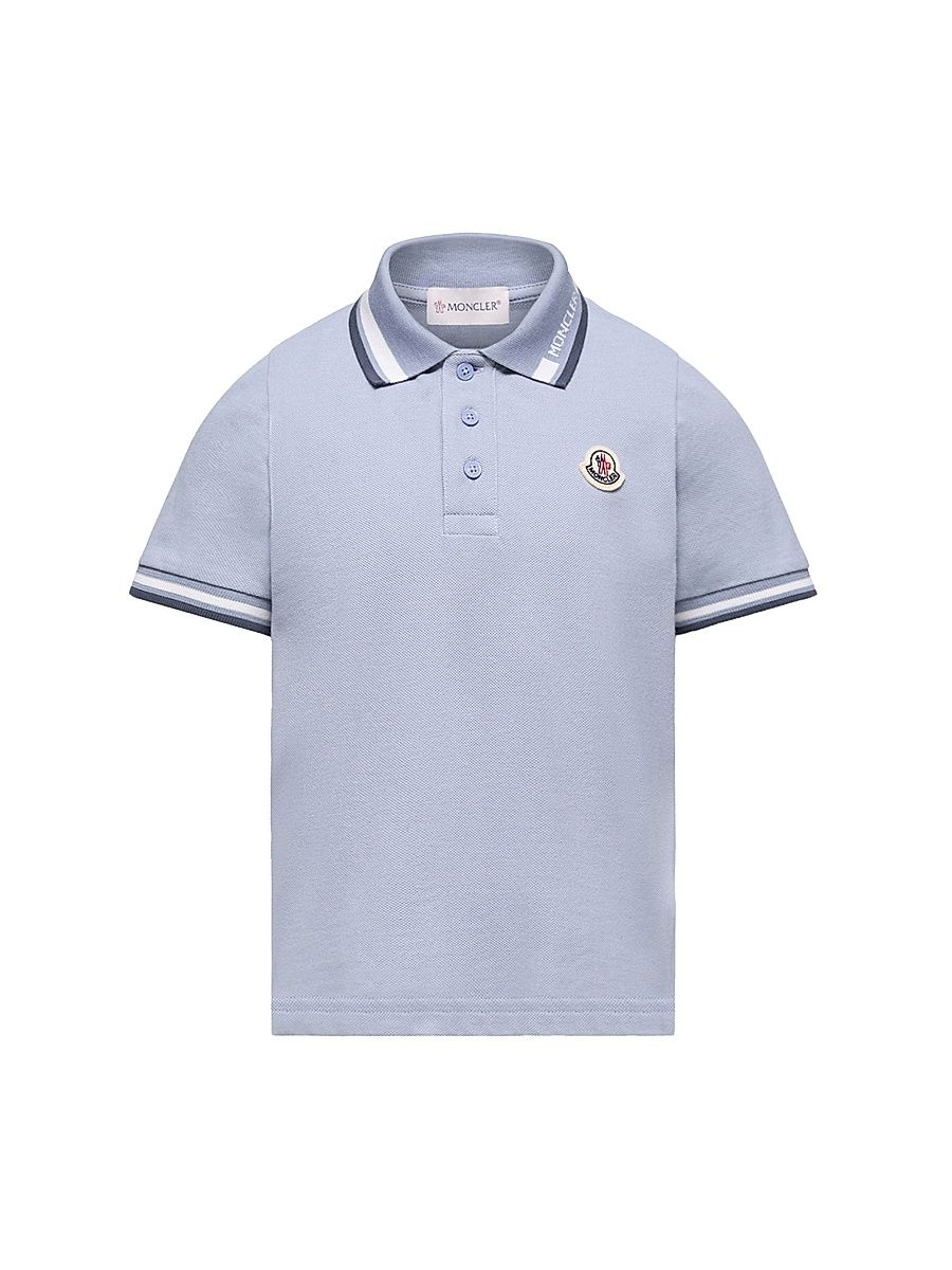 Baby Boy's & Little's Boy's Polo Shirt in Cotton Piquet - Light Blue - Size 14