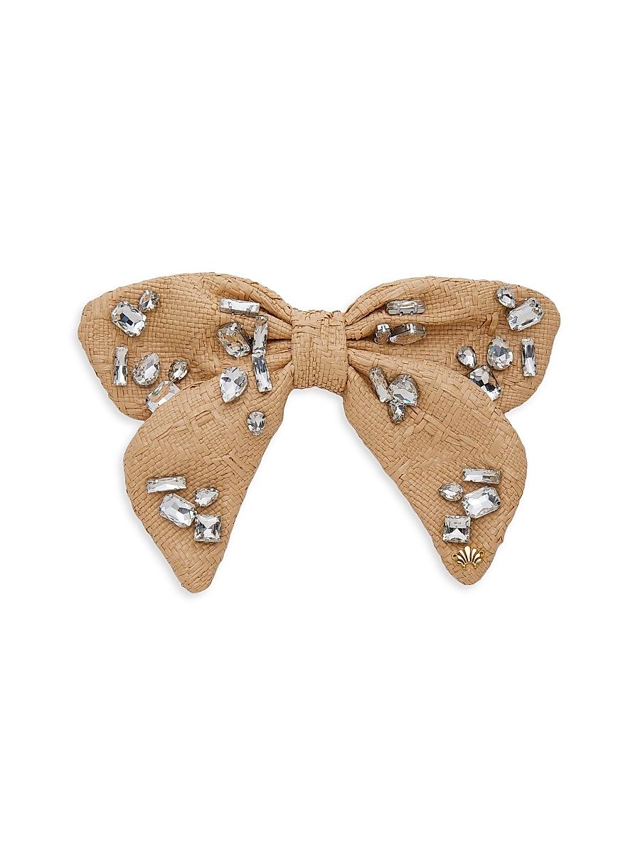 Women's Libby Candy Crystal Raffia Bow Barrette - Natural