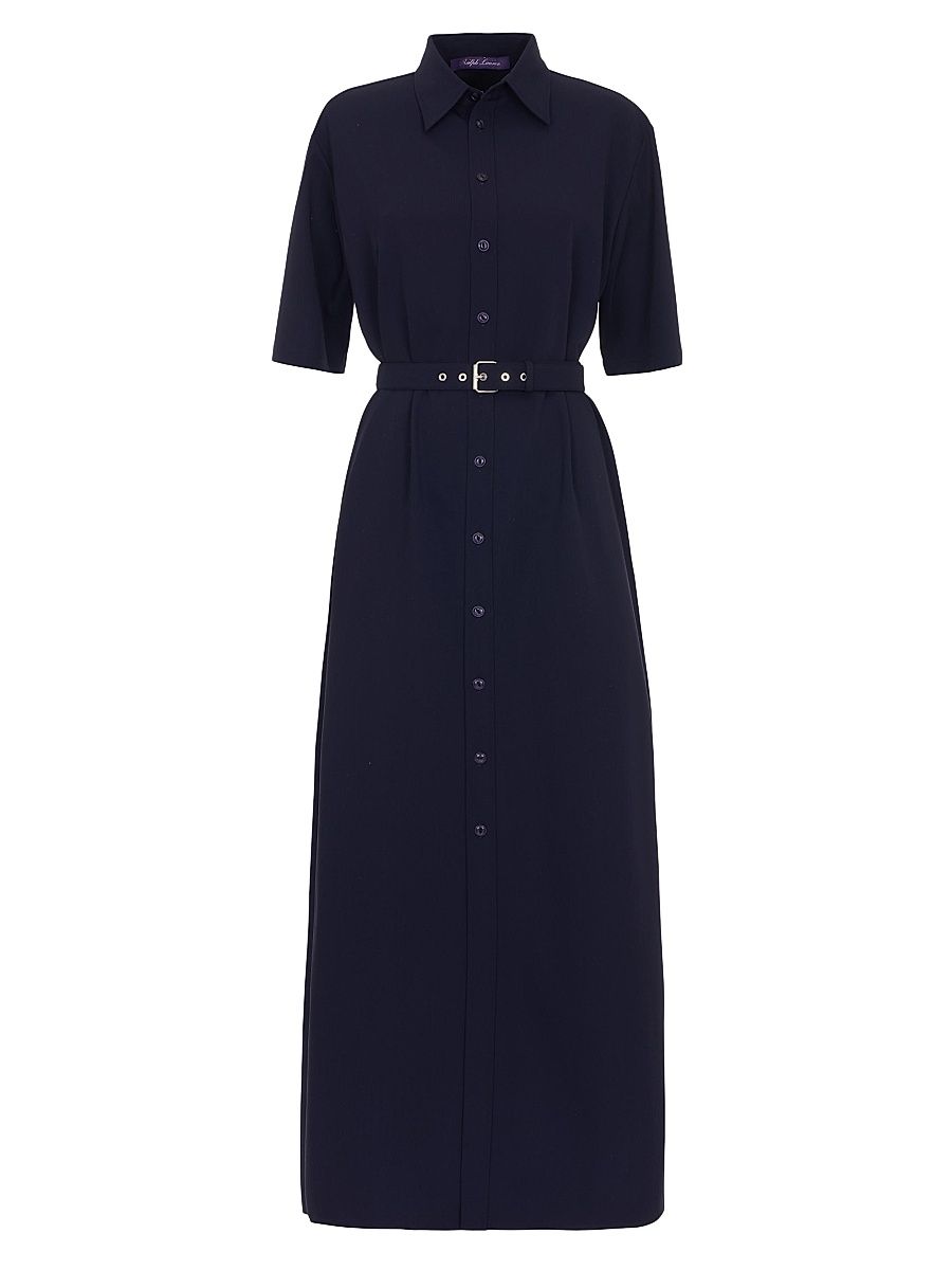 Women's Carol Belted Wool Midi-Dress - Icon Navy - Size 8