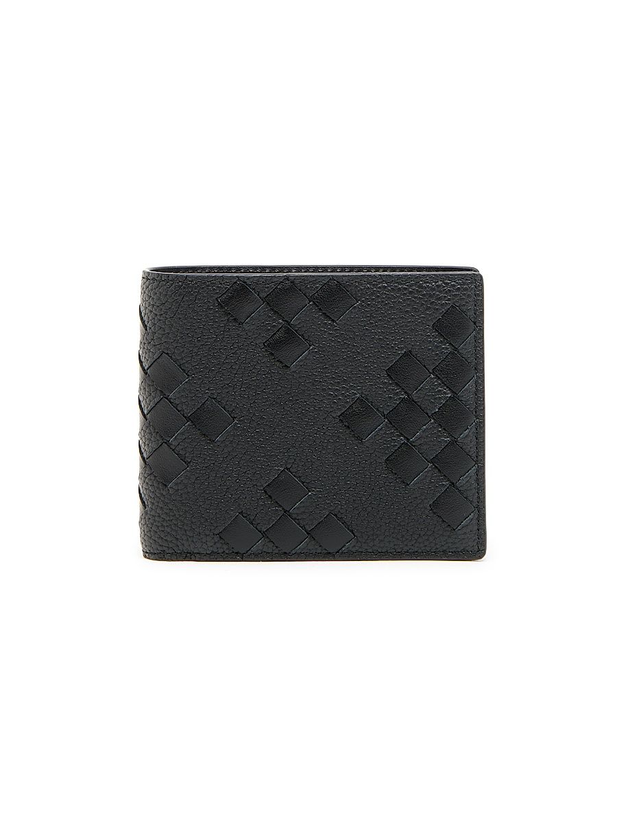 Men's Diamonds Dover Intrecciato Leather Bifold Wallet - Black