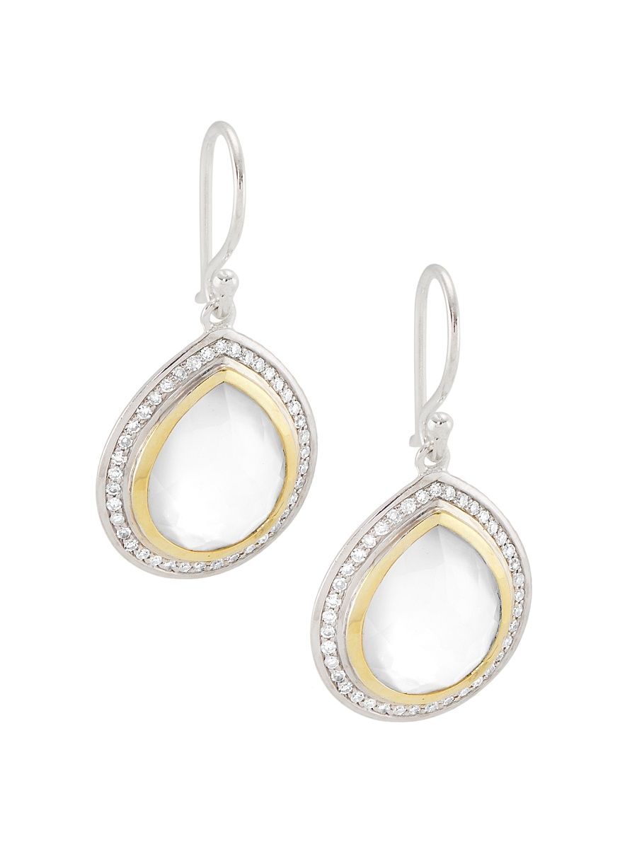 Women's Chimera Sterling Silver, 18K Yellow Gold & Multi-Stone Drop Earrings - Silver