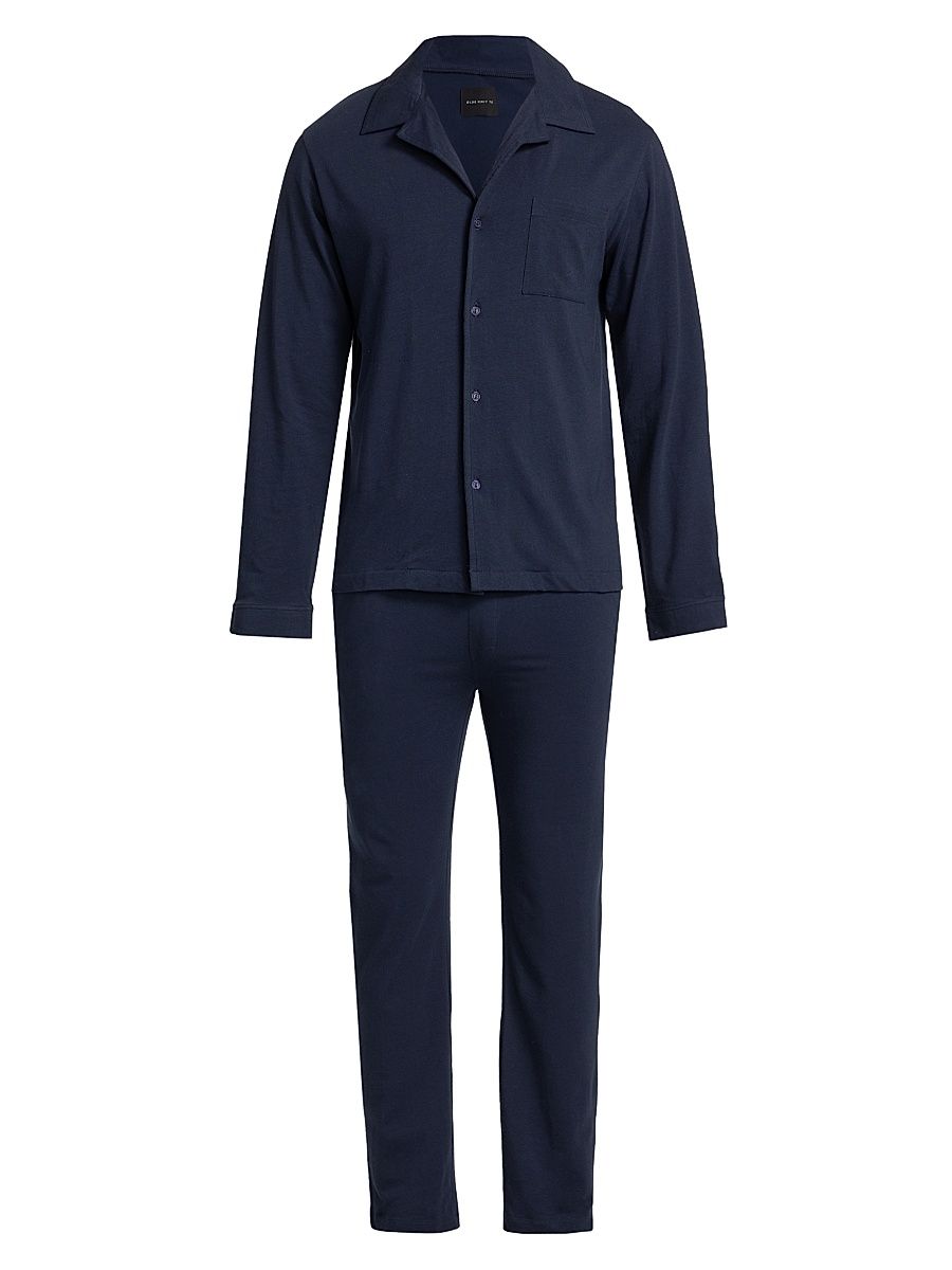 Men's COLLECTION Cotton 2-Piece Pajama Set - Navy - Size XL