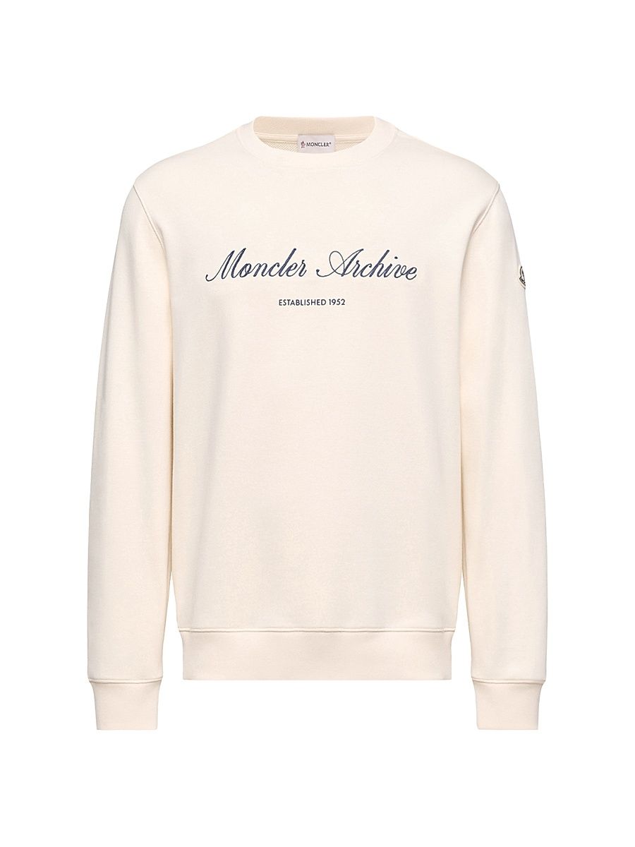 Men's Crewneck Sweatshirt in Cotton Blend - White Ivory - Size XXXL