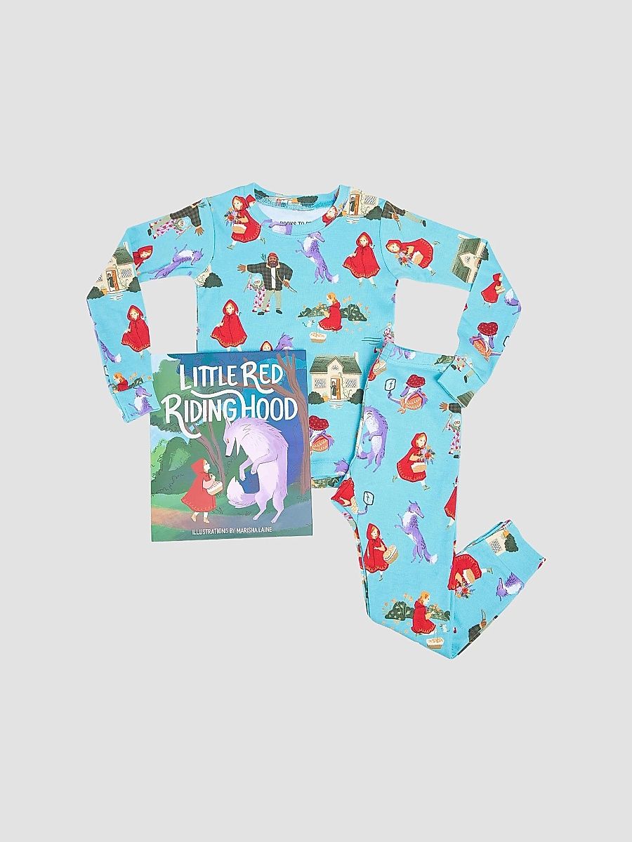 Books To Bed Unisex Little Kid's & Kid's Little Red Riding Hood 3-Piece Pajama & Book Set - Blue - Size 6