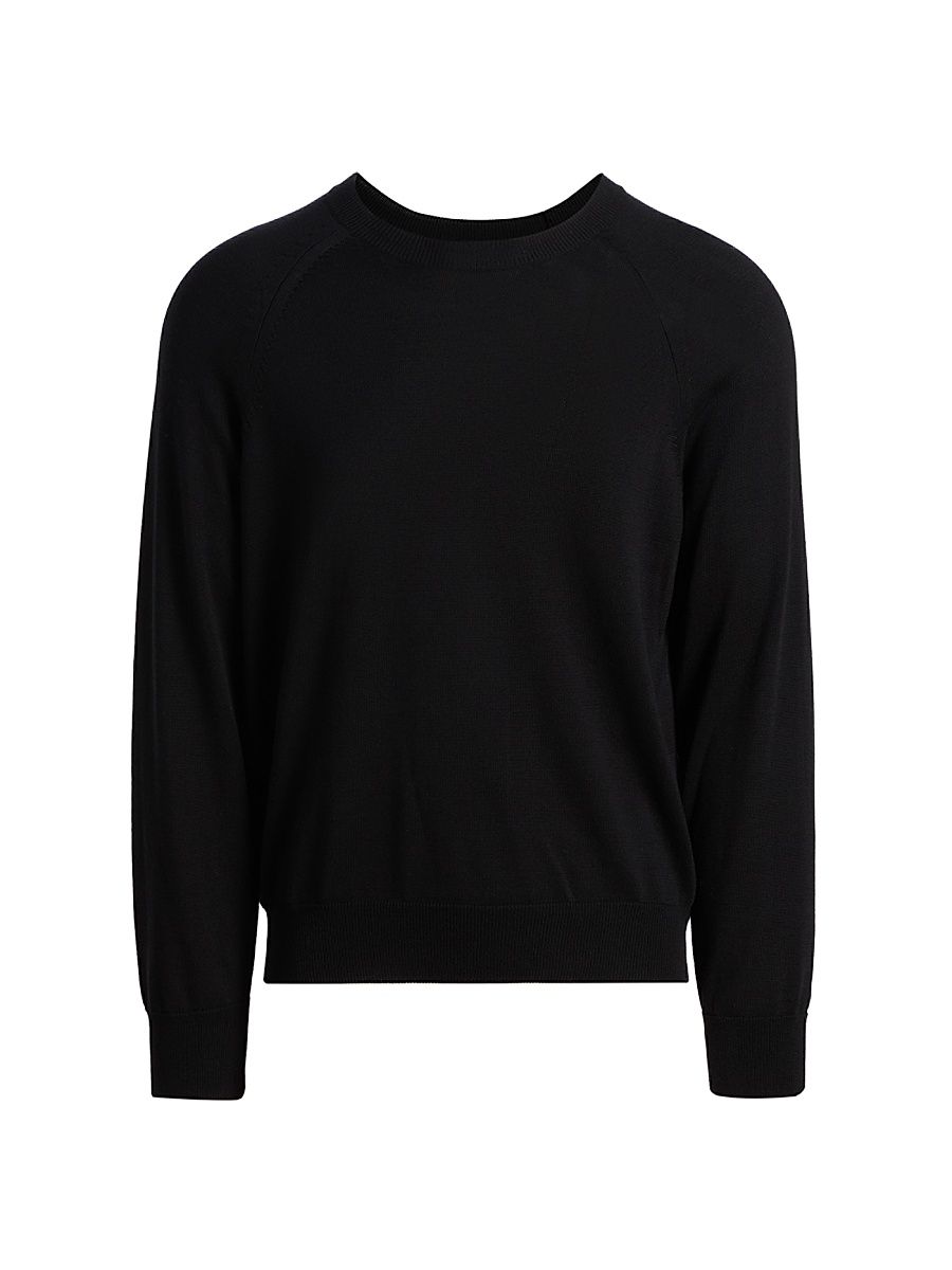 Men's Reggie Crewneck Silk-Cotton Sweater - Black - Size XXL
