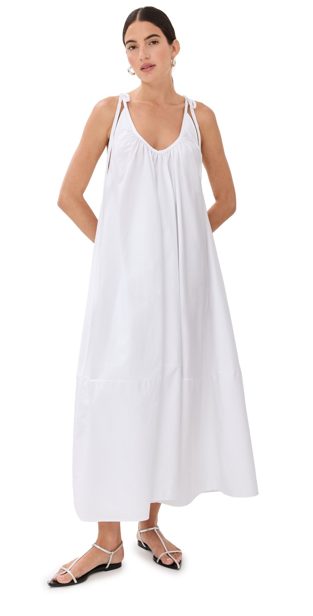 CO Gathered Maxi Dress White L