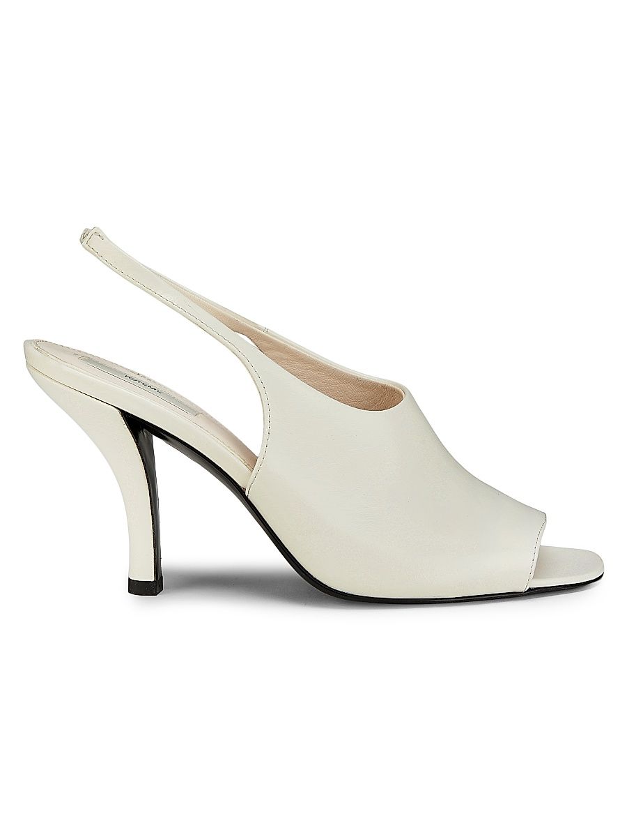 Women's Contour Naplack 85MM Leather Slingback Sandals - Off White - Size 12