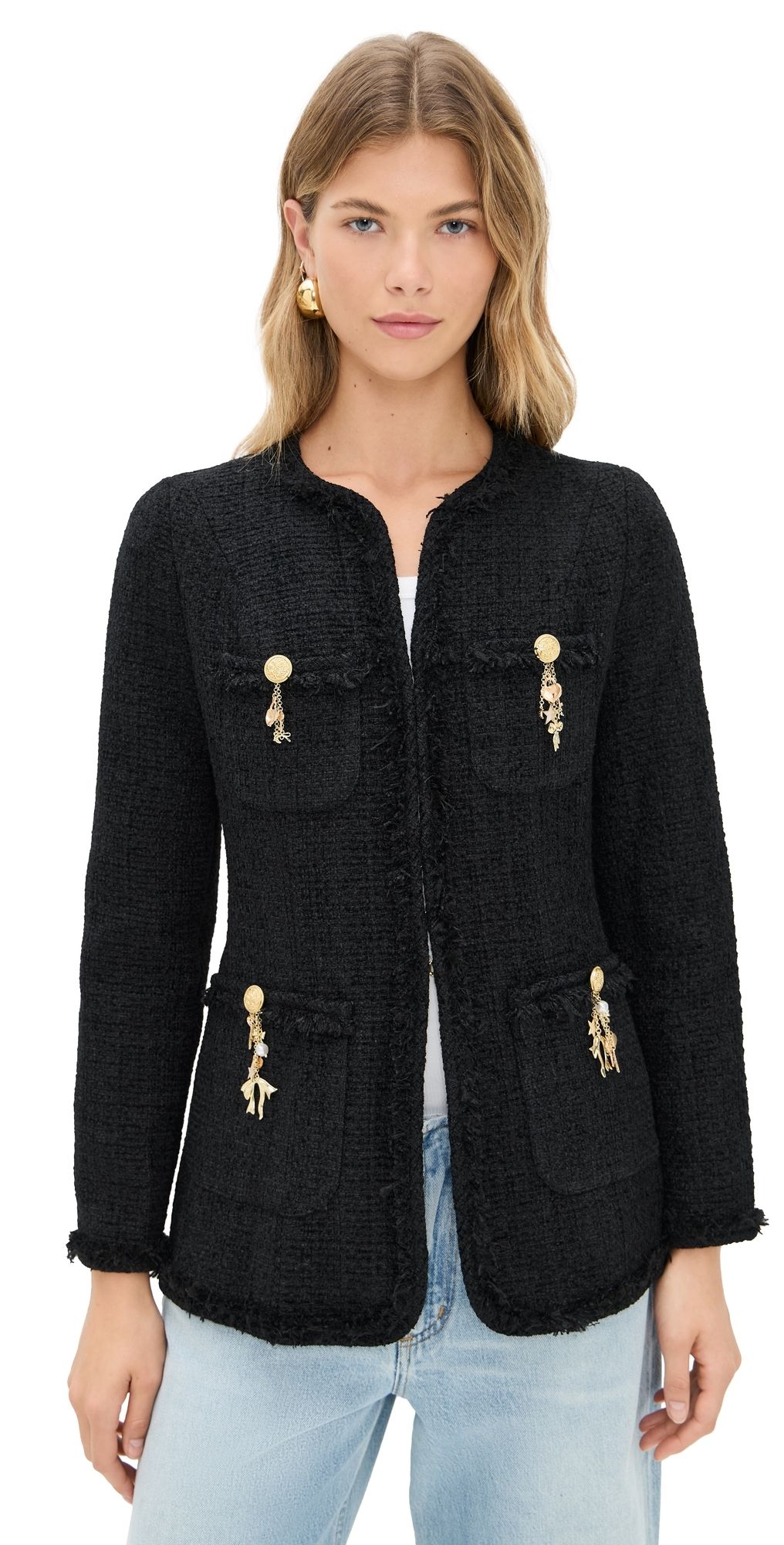 LoveShackFancy Adrina Jacket Black 6