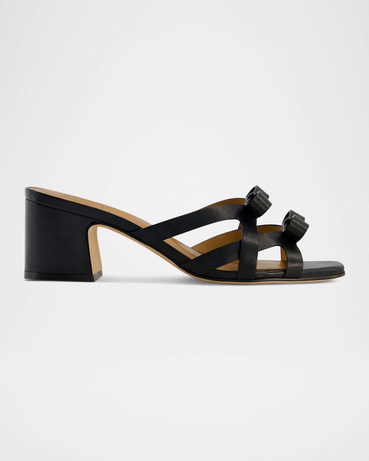Burgo Leather Bows Slide Sandals