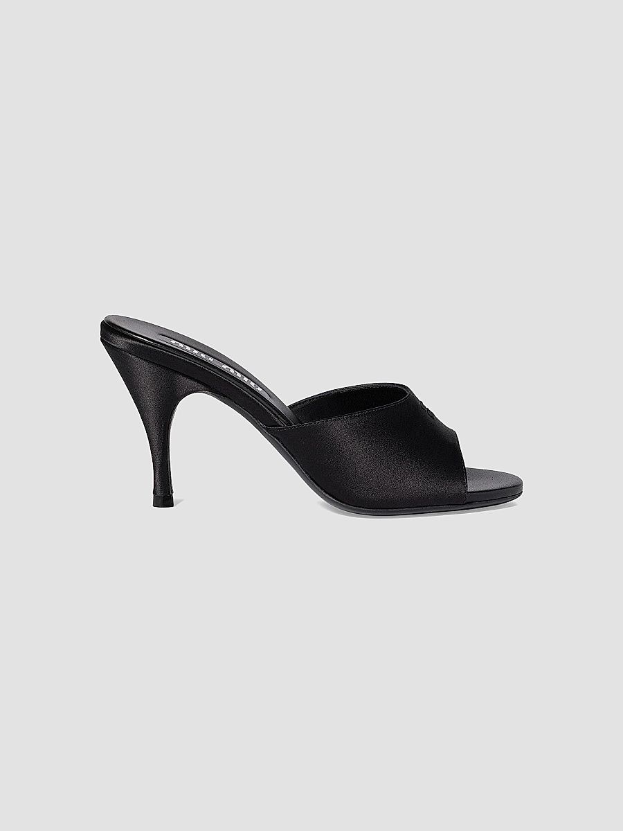 Miu Miu Women's Satin Sandals - Black - Size 5