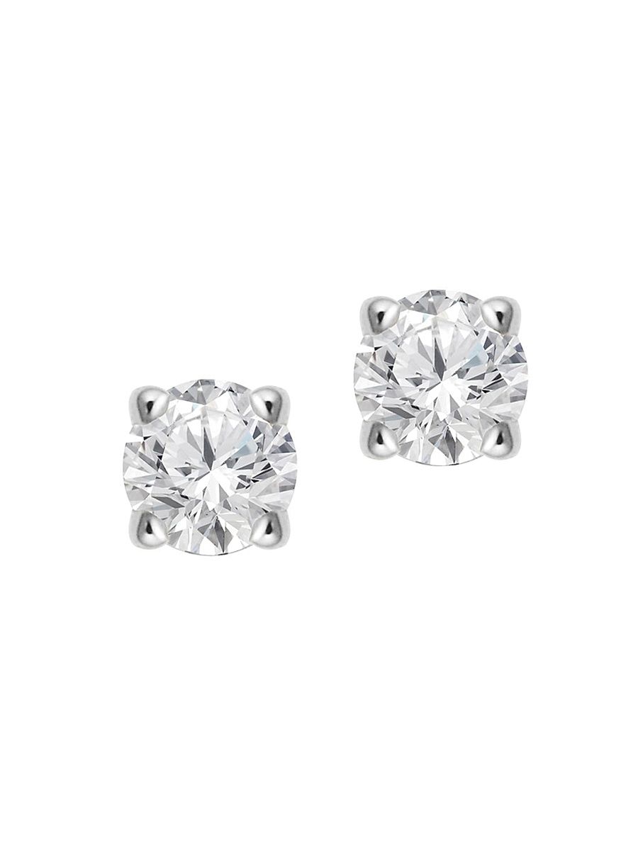 Women's 14K White Gold Shine Bright Diamond Mini Stud - White Gold