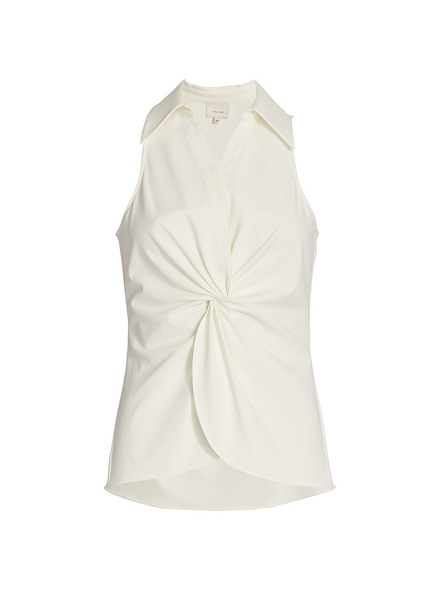 Women's Mckenna Sleeveless Knotted Top - Ivory - Size XL