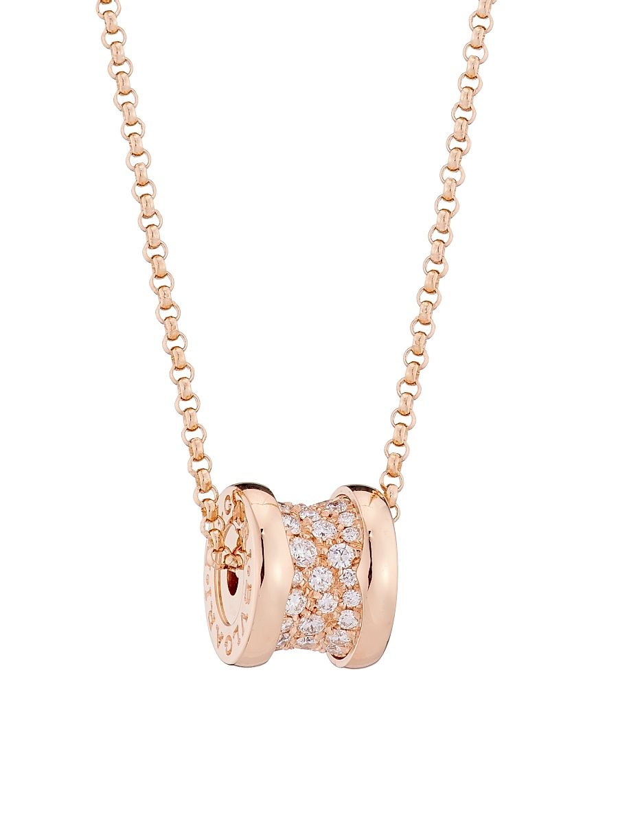 Women's B. zero1 18K Gold & 0.32 TCW Diamond Pendant Necklace - Rose Gold