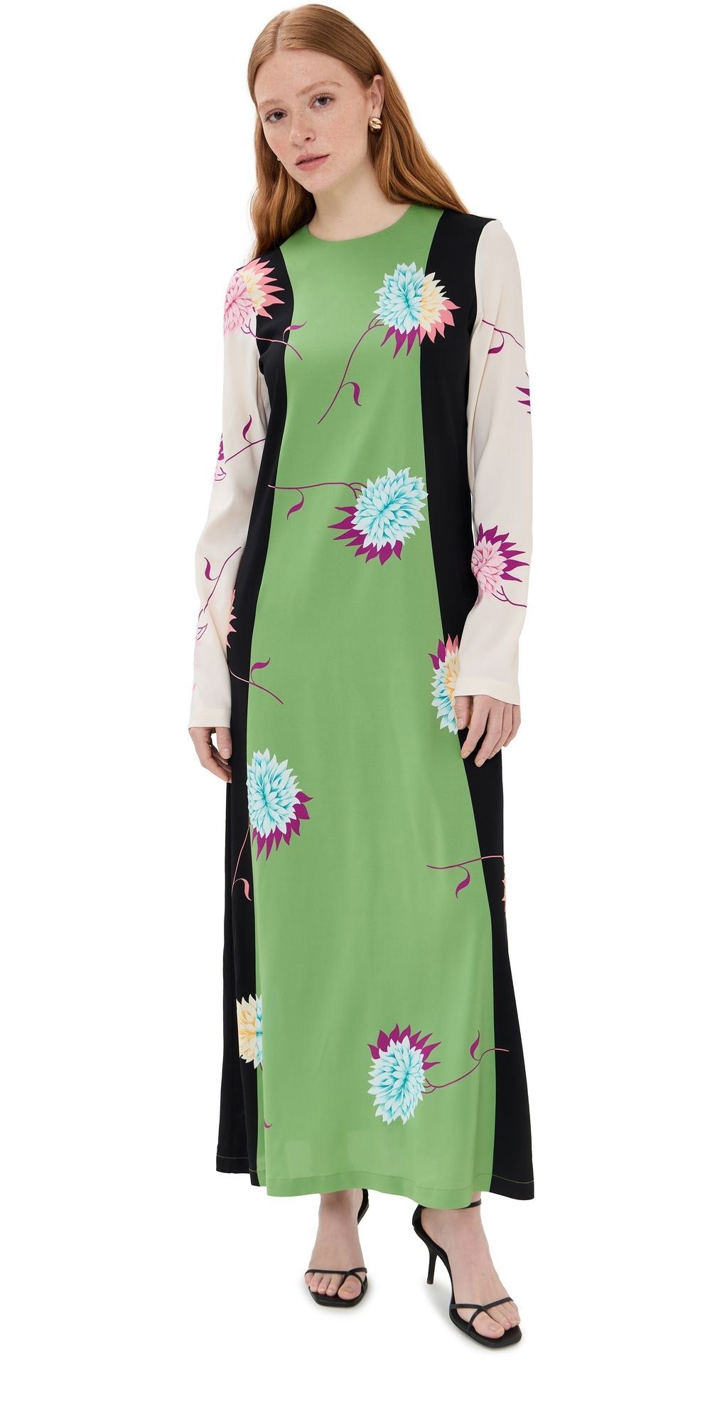 La DoubleJ Long Sleeve Swing Dress Derby Placee L