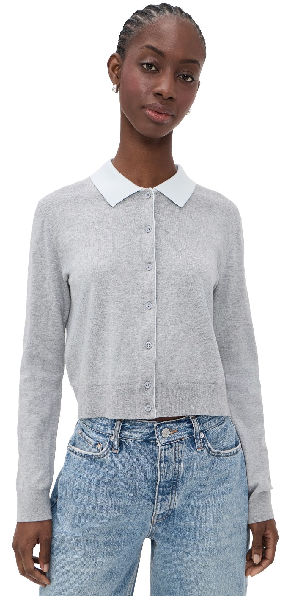 Velvet Riven Cardigan Heather Grey XS