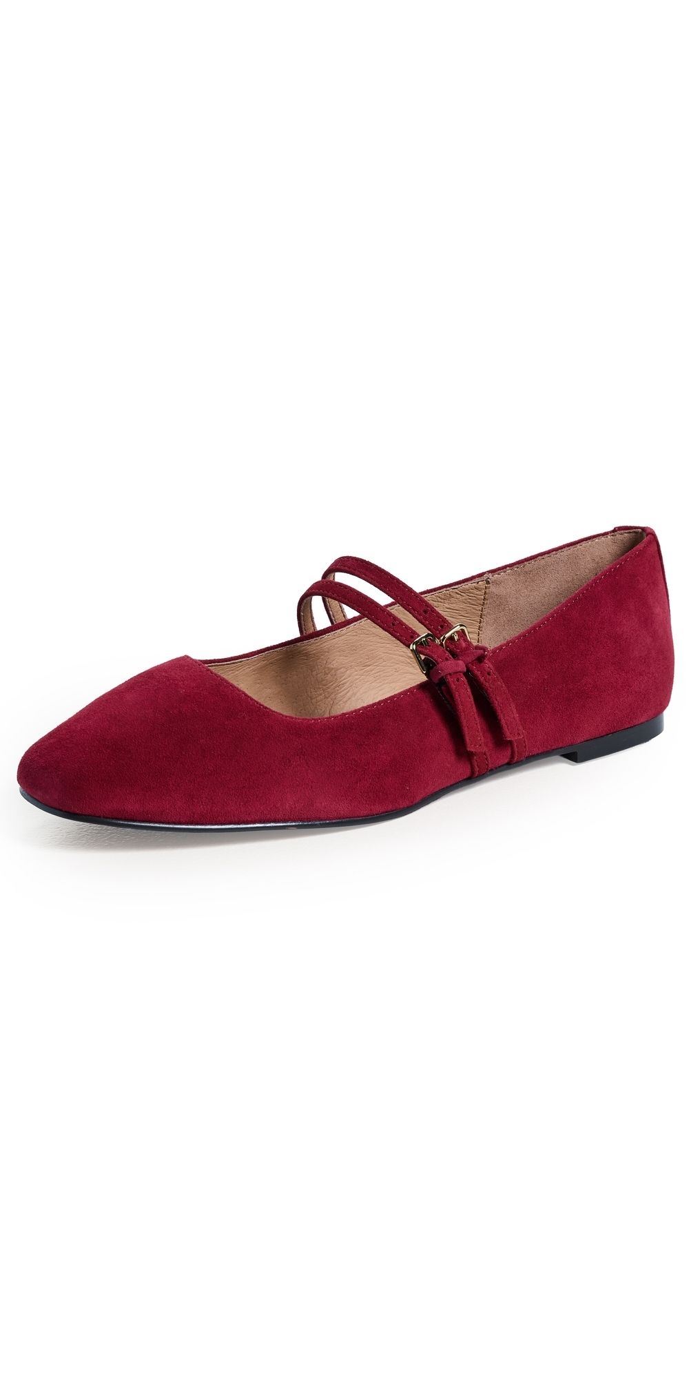 Madewell Greta Two Strap Flats Wild Cranberry 9