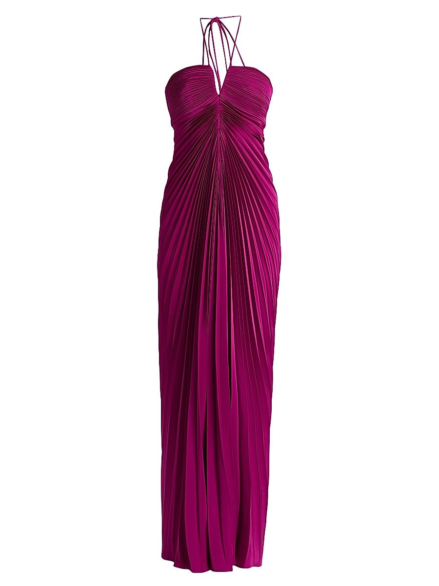 Women's Ionea Pleated Halterneck Gown - Nectar - Size 14