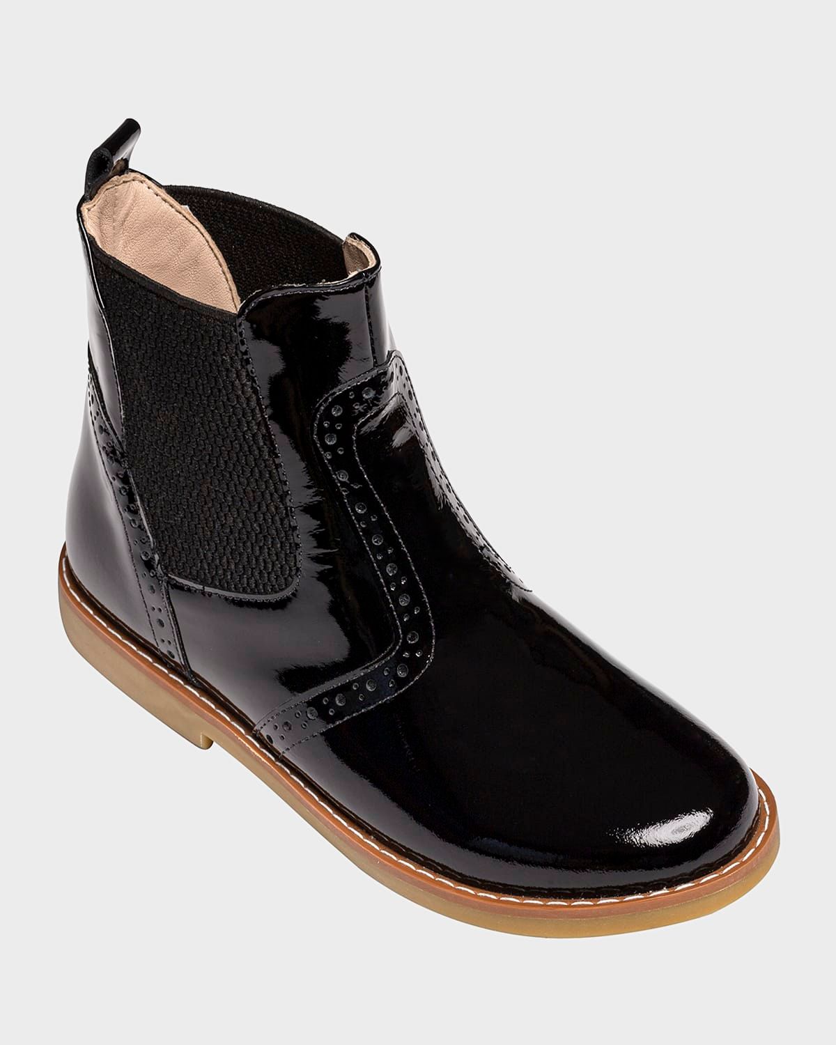 Girl & apos;s Patent Leather Ankle Boots, Toddler/Kids