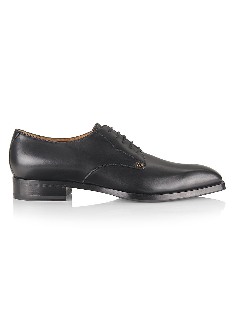 Men's Leather Logo Oxfords - Black - Size 13