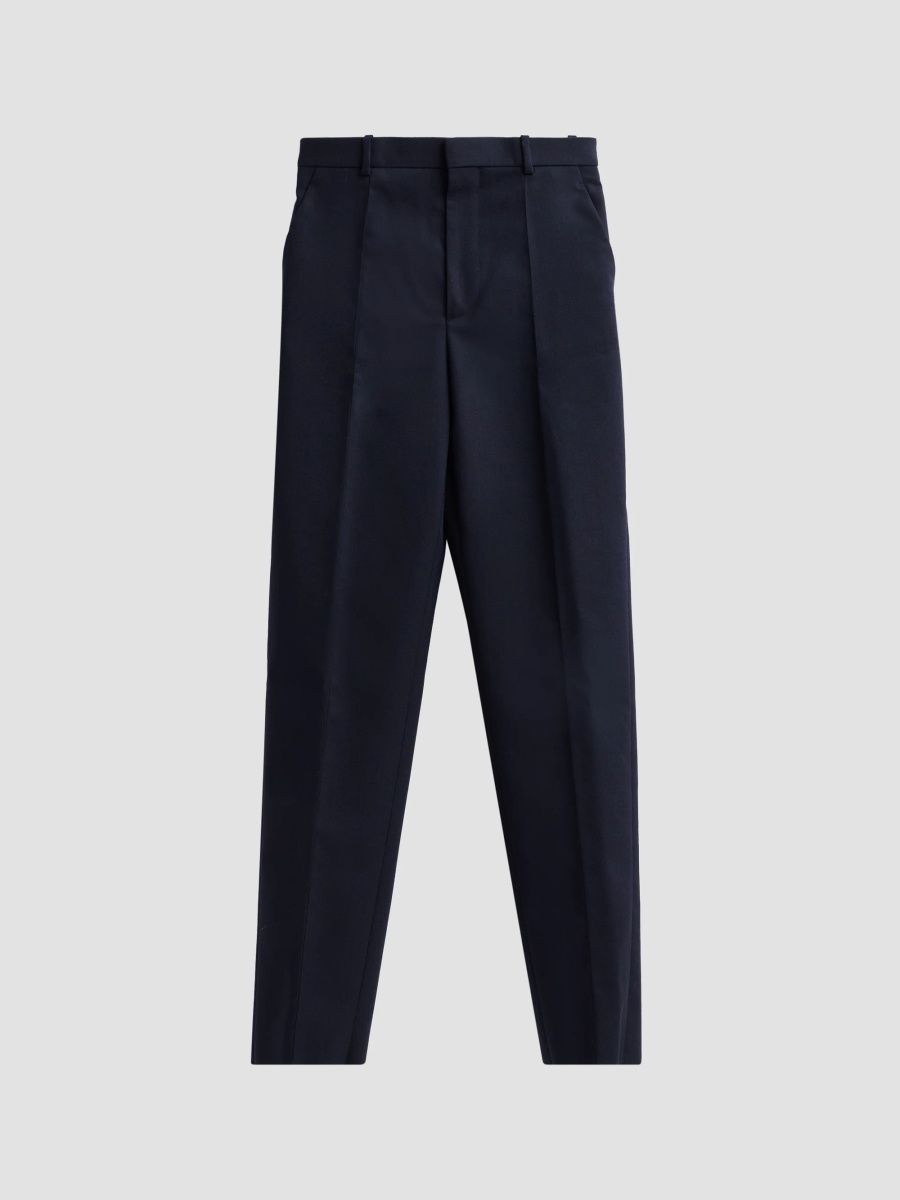 Bottega Veneta Women's Wool Grain De Poudre Trousers - Midnight Blue - Size 2