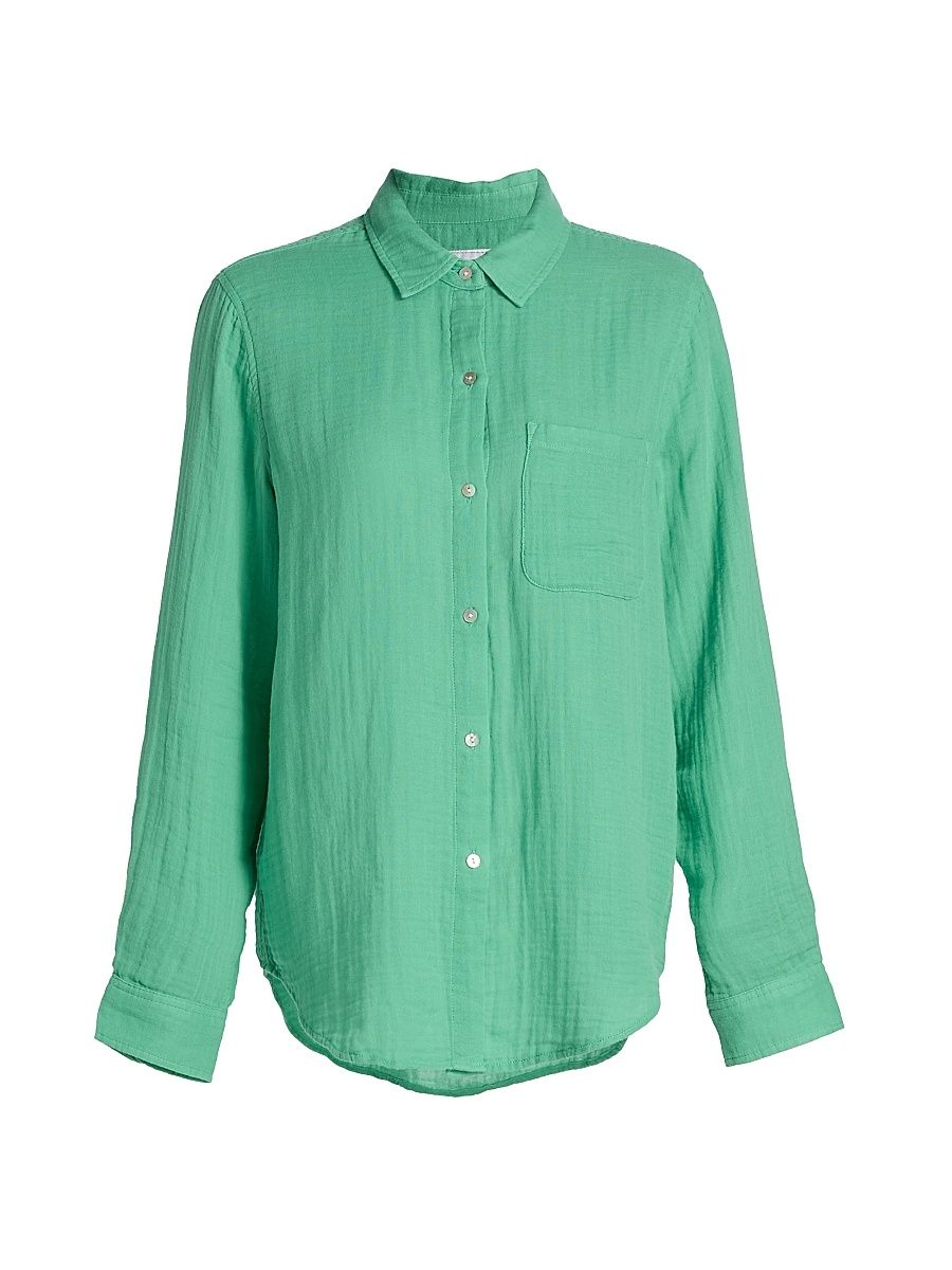 Women's Ellis Crinkled Cotton Shirt - Clover - Size XS